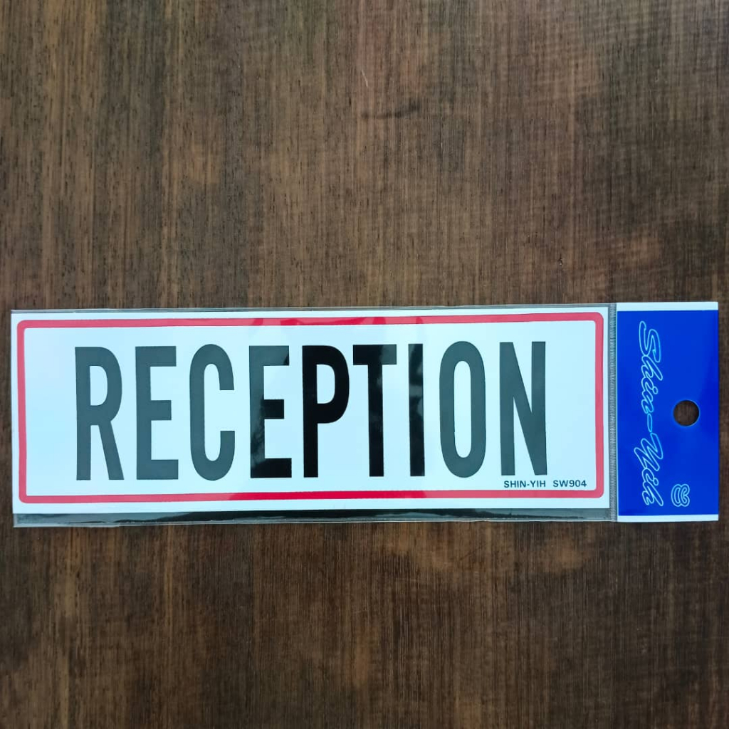 สํานักงาน สติ๊กเกอร์ / กระดานป้ายสติ๊กเกอร์ SW904 RECEPTION 3" x 9"