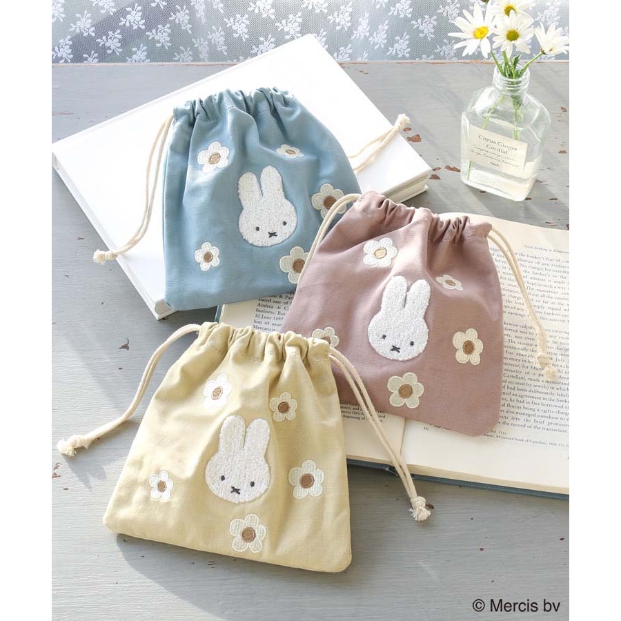 ญี่ปุ่น Miffy Mercis Flower Stitch เย็บปักถักร้อยกระเป๋าอเนกประสงค์