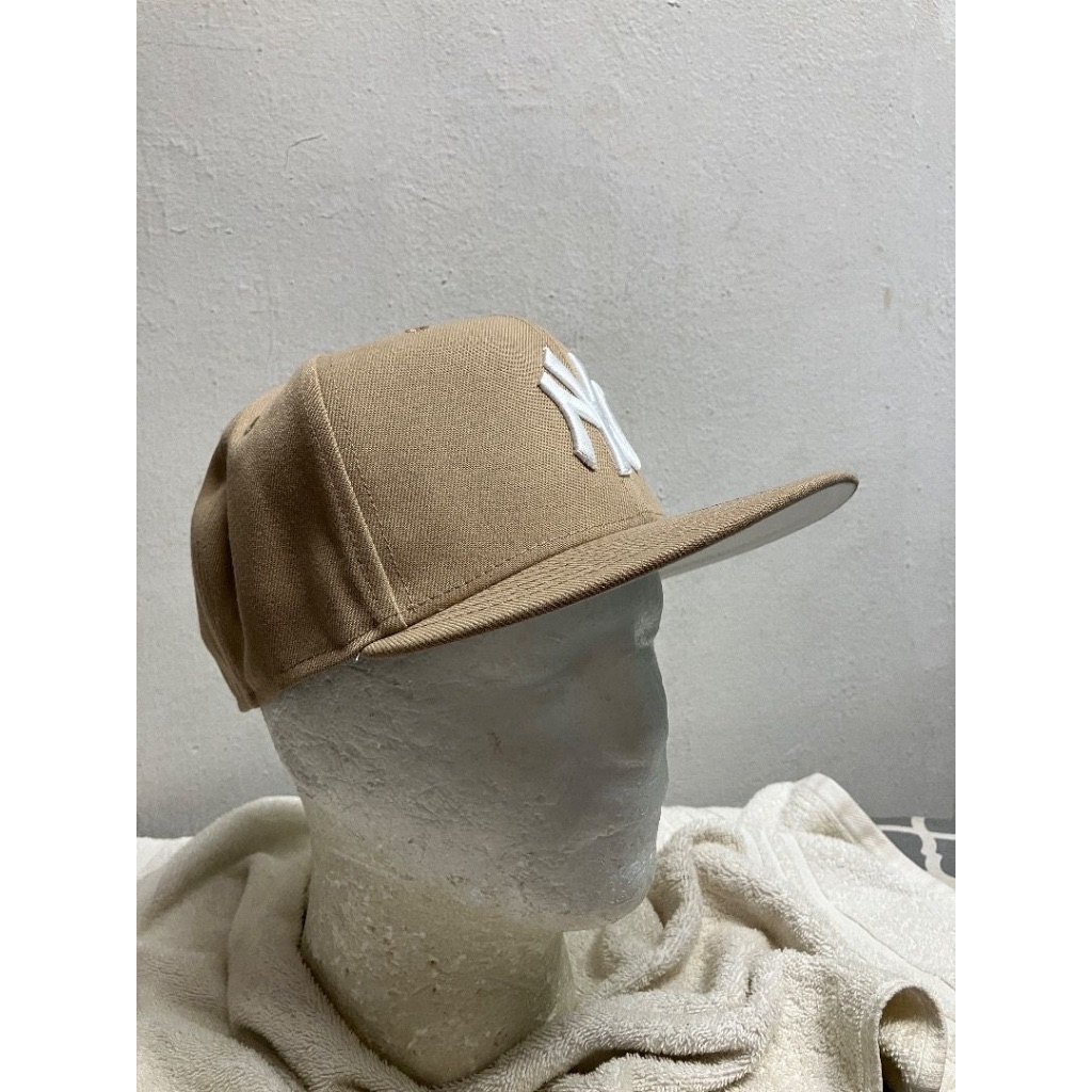 NE 9Fifty High Crown NY Yankees Camel Cap สีขาวโลโก้เบสบอลหมวก snapback ปรับได้