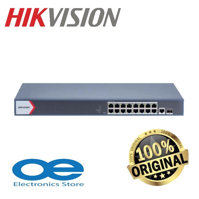 Hikvision DS-3E1518P-EI/M 16 PORT H.265 GIGABIT SMART 130W POE SWITCH