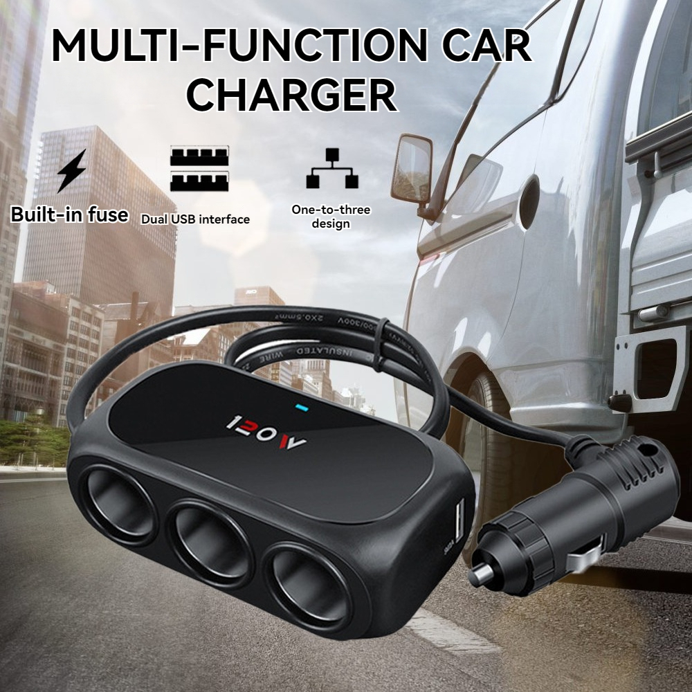 Adapter Car Charger 120W - Dashcam GPS, iPhone, iPad, และสําหรับระบุในยานพาหนะไม่มีรอยต่อ