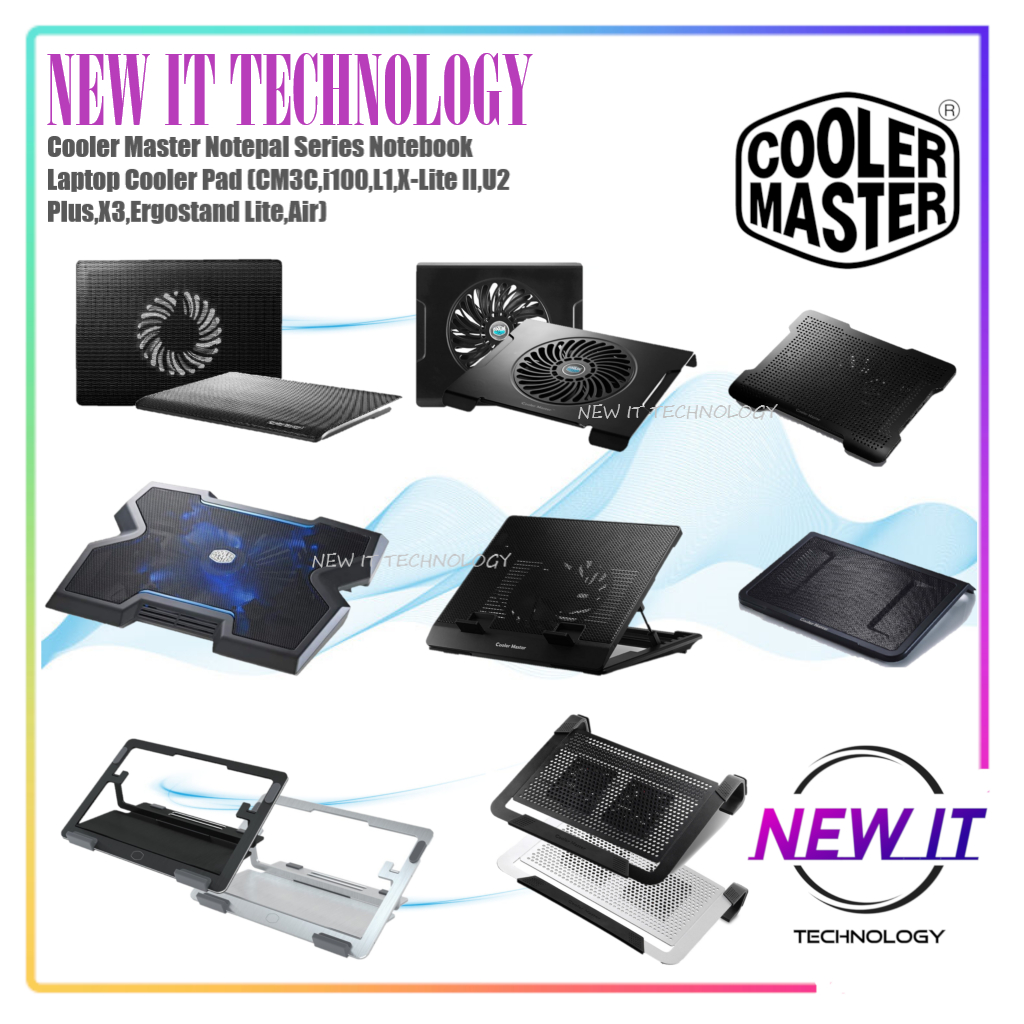 Cooler Master Notepal Series Notebook Laptop Cooler Pad (CMC3,i100,L1,X-Lite II,U2 Plus,X3,Ergostand