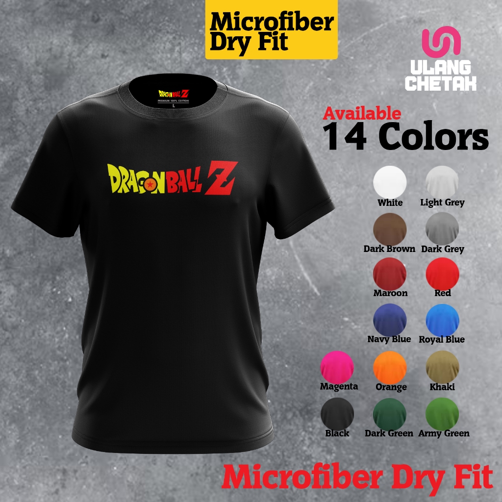 Dragonball Z Anime D12 - Microfiber Dry Fit Jersey - Unisex ไมโครไฟเบอร์ 100% Jersi เสื้อยืดกีฬาแห้ง