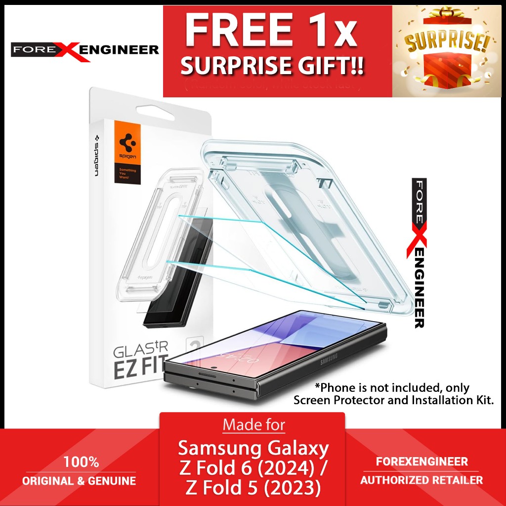 [2 PACK] [ Samsung Z Fold 6 ] Spigen Glas.tR EZ Fit Glass Screen Protector พร้อมชุดติดตั้งอัตโนมัติ
