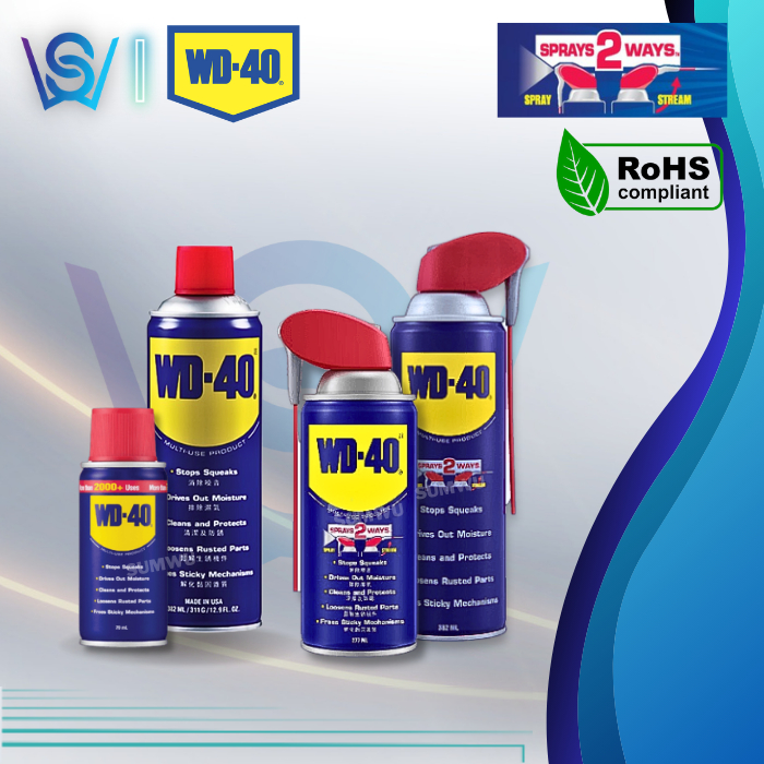WD-40 ผลิตภัณฑ์ป้องกันสนิมอเนกประสงค์ (70/277/382ml)ANTI karat sembur Spray 2 Way Smart Straw WD40 h