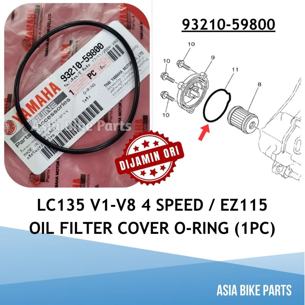 Yamaha LC135 V1 V2 V3 V4 V5 V6 V7 V8 4 Speed / EZ115 O-Ring Cover กรองน้ํามัน O Ring - 93210-59800