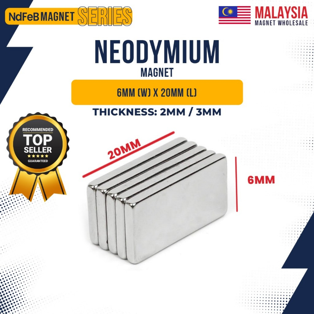 20MM x 6MM x 2MM/3MM SUPER STRONG MAGNET