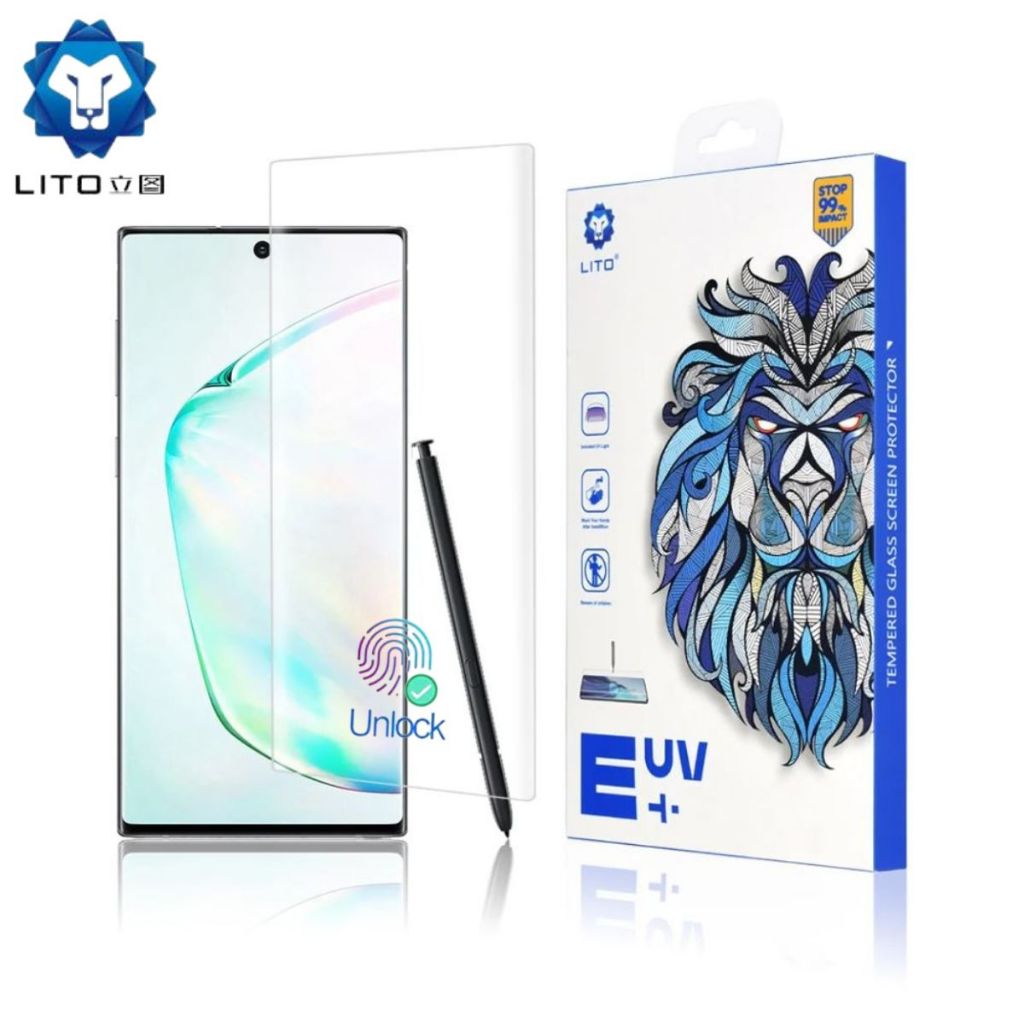 LITO - น้ํายากันรอยหน้าจอแบบกระจก UV สําหรับ Samsung Note 10 / 10 Plus / S10 / S10 Plus