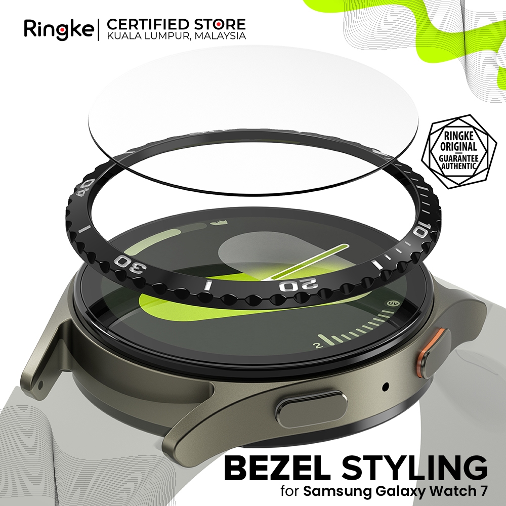 RINGKE BEZEL STYLING GLASS COMBO Samsung Galaxy Watch 7 กรอบสแตนเลสมีสไตล์ป้องกันรอยขีดข่วนและกระจกน