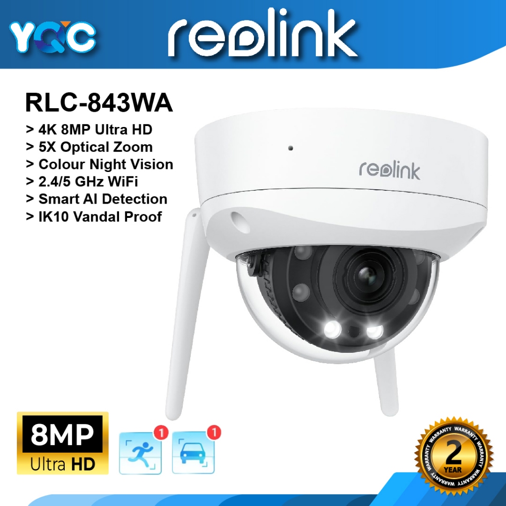 Reolink RLC-843WA W437 4K WiFi Security กล้องกลางแจ้ง IK10 Vandal-Proof Construction Wi-Fi 6 5X ซูมอ