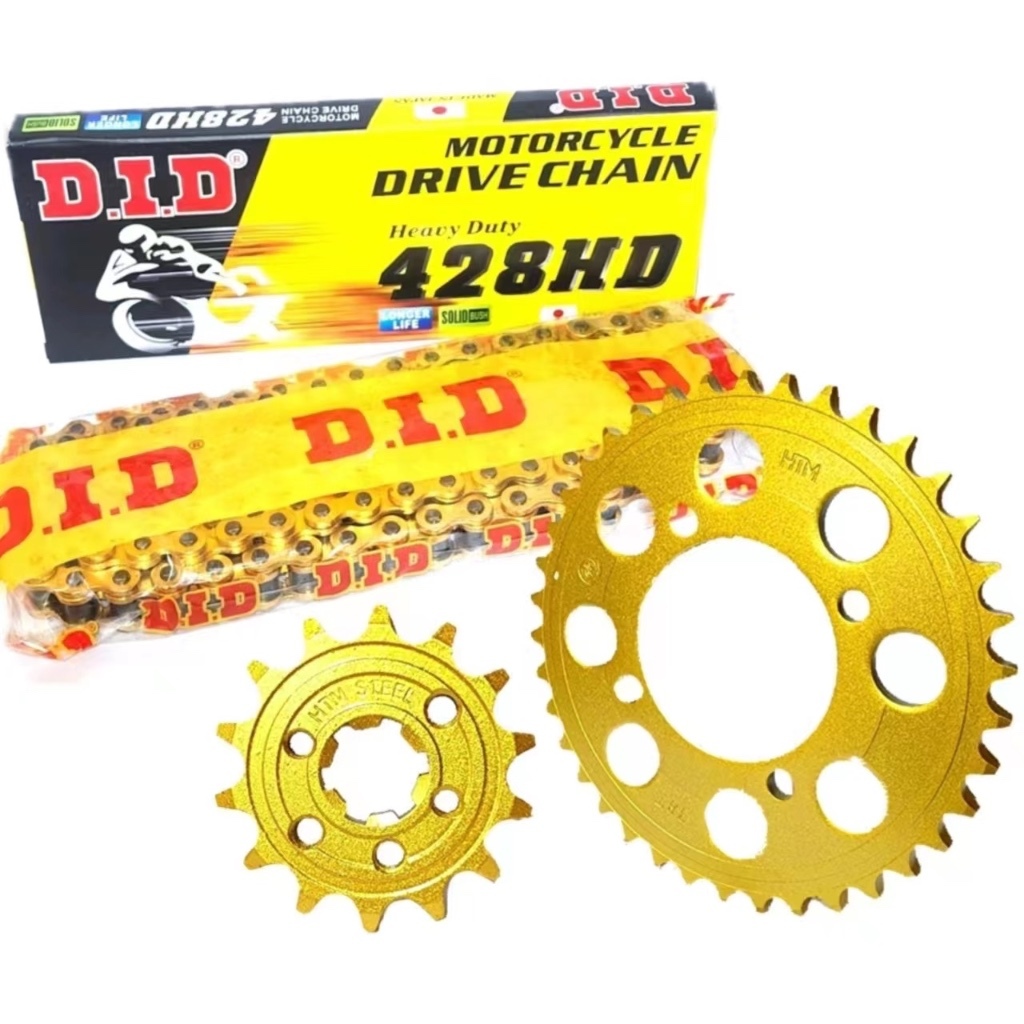 ZX150 428 ชุดโซ่ทอง HTM 428 ชุดโซ่ KRR150 ZX150