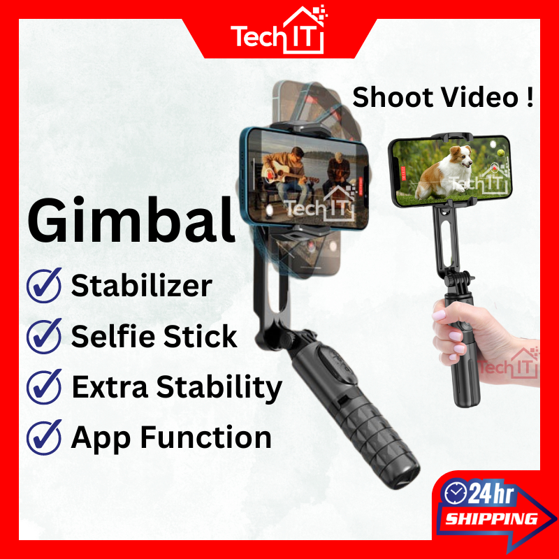 Gimbal Stabilizer สําหรับโทรศัพท์ Selfie Stick ขาตั้งกล้อง 3 ใน 1 โทรศัพท์ Stabilizer โทรศัพท์ Gimba