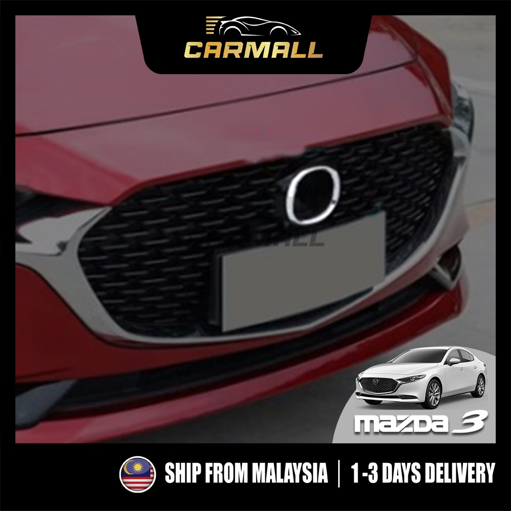 Mazda 3 BP กรอบสัญลักษณ์ด้านหน้าป้ายกระจังหน้าโลโก้กรอบ Trunk Chrome Trim Mazda 3 BP 2019 - 2025 Car