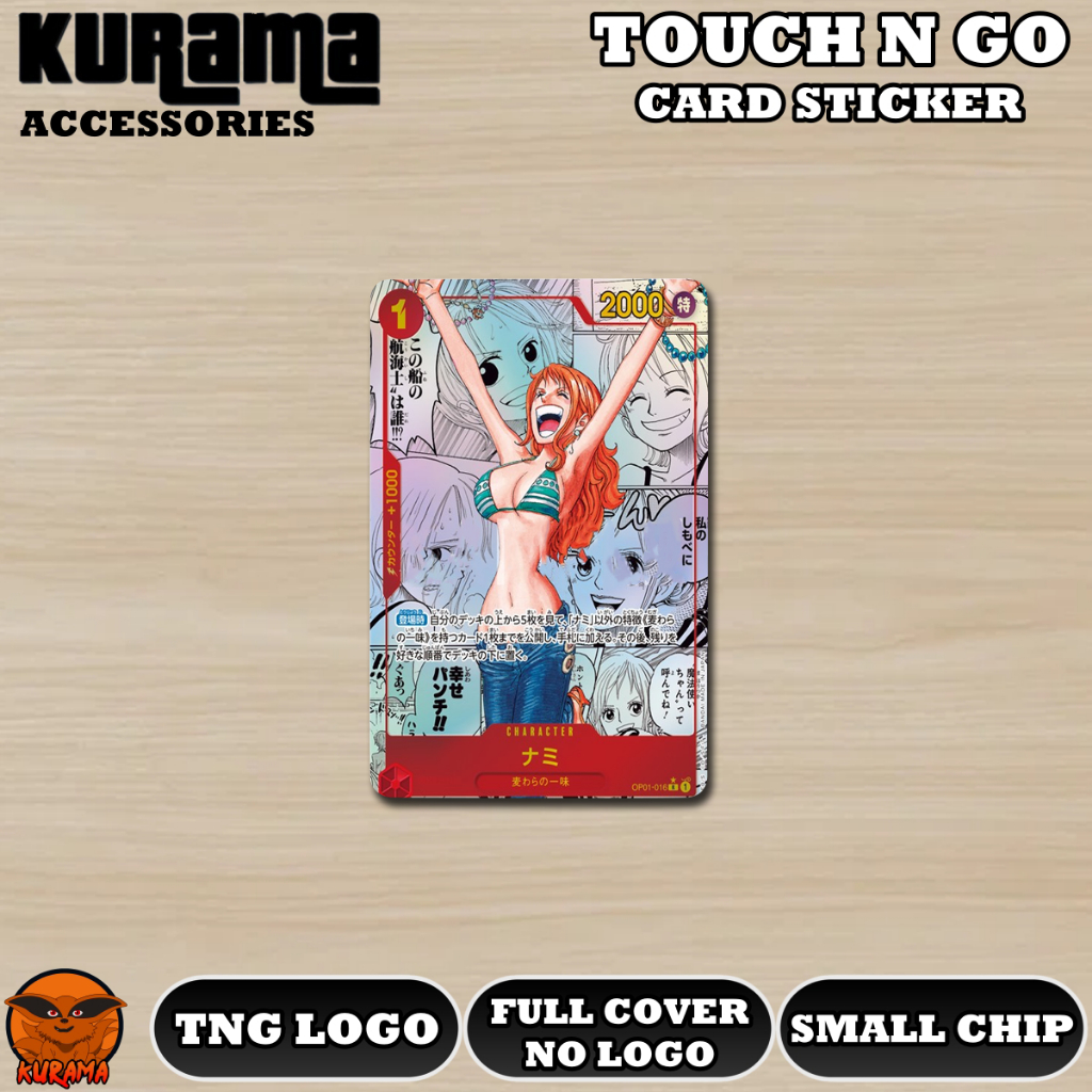 [ Nami Manga TCG Card One Piece ] Touch n Go Card Sticker Cover (กันน้ํา คุณภาพสูง) ,TNG CARD