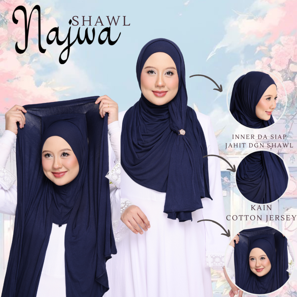 SHAWL NAJWA KAIN COTTON JaRSY ผ้าฝ้ายนุ่ม Jarsey