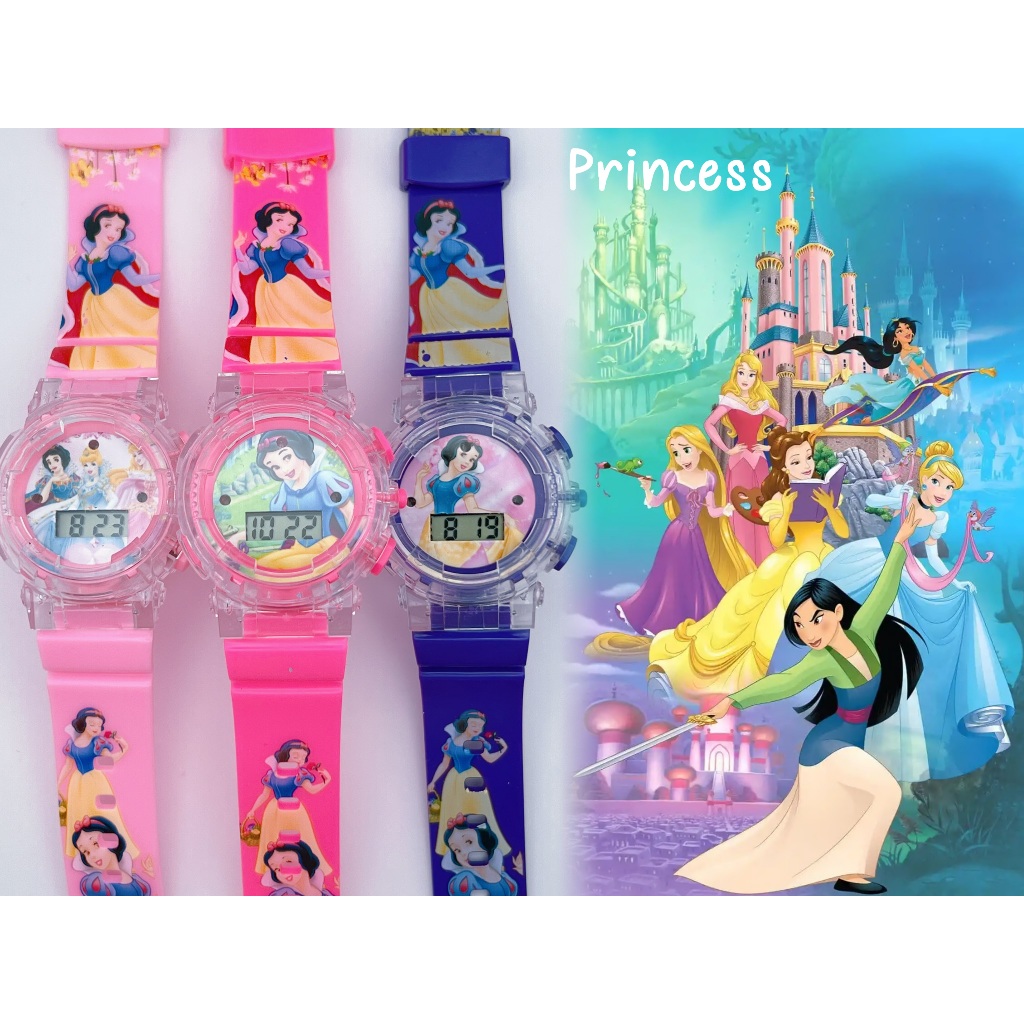(K84) Jam Tangan Budak Snow White Muzk Lampu / Girls Cartoon Light Music Kids Watch