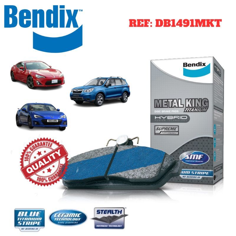 ชุดผ้าเบรค BENDIX 86 ZN6-(2012) FORESTER SJ-(2013-2018) IMPREZA WRX-(2009-2014)