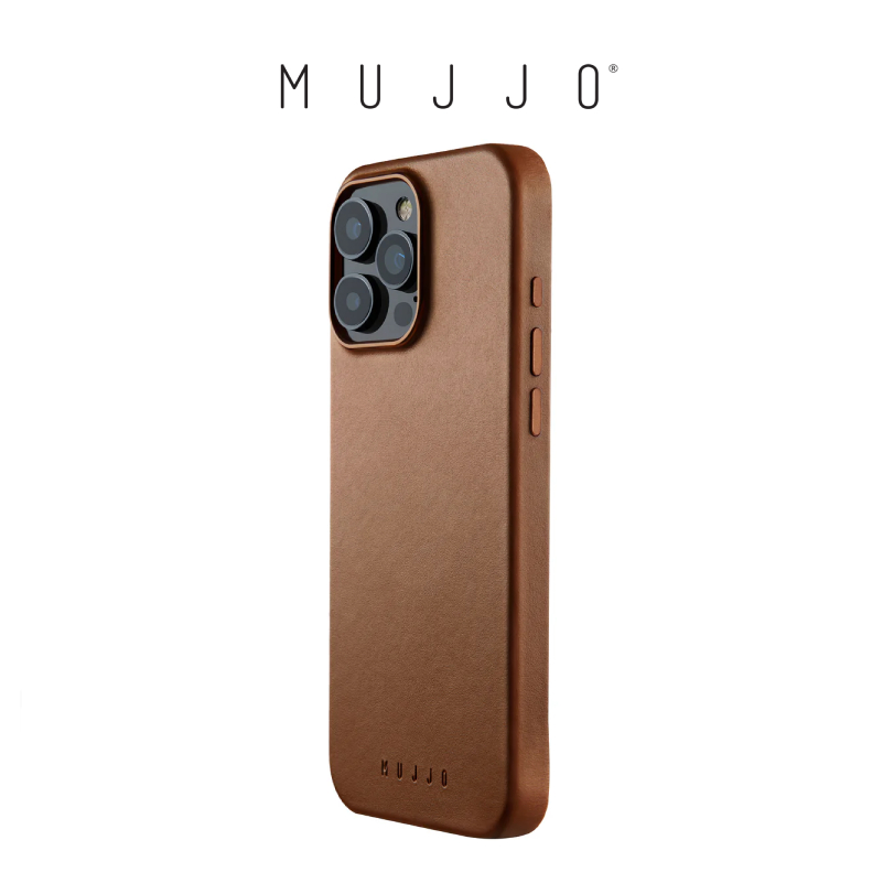 Mujjo Full Leather Case Magnetic Japanese microfibre Slim Phone Case Casing iPhone 16 / Plus / Pro /