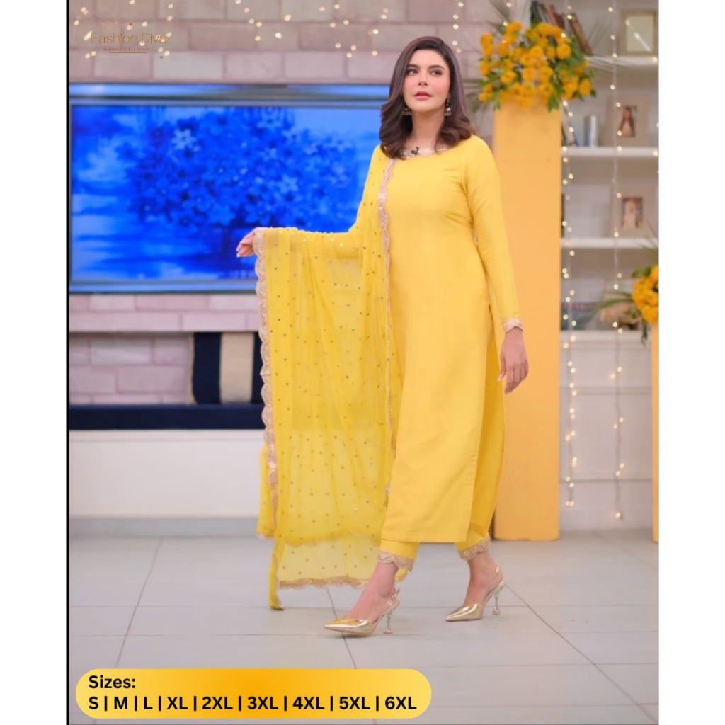 ชุด Punjabi อินเดีย Punjabi พร้อม Duptta และ Palazzo พร้อม Kamdani Dupata พร้อมลูกไม้ทอง By Fashion 