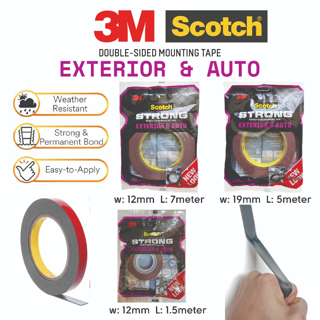เทปสองหน้า 3M Scoth External & Auto Double Sided Mounting Tape
