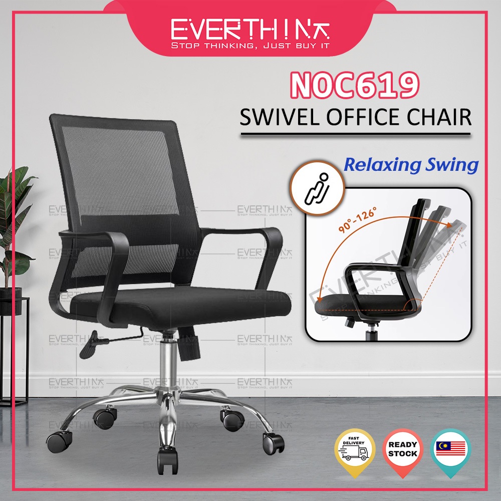 【EVERTHINK】NOC619 Swivel Office Ergonomic Executive Mesh Medium Back Office Chair Study Chiar - Keru