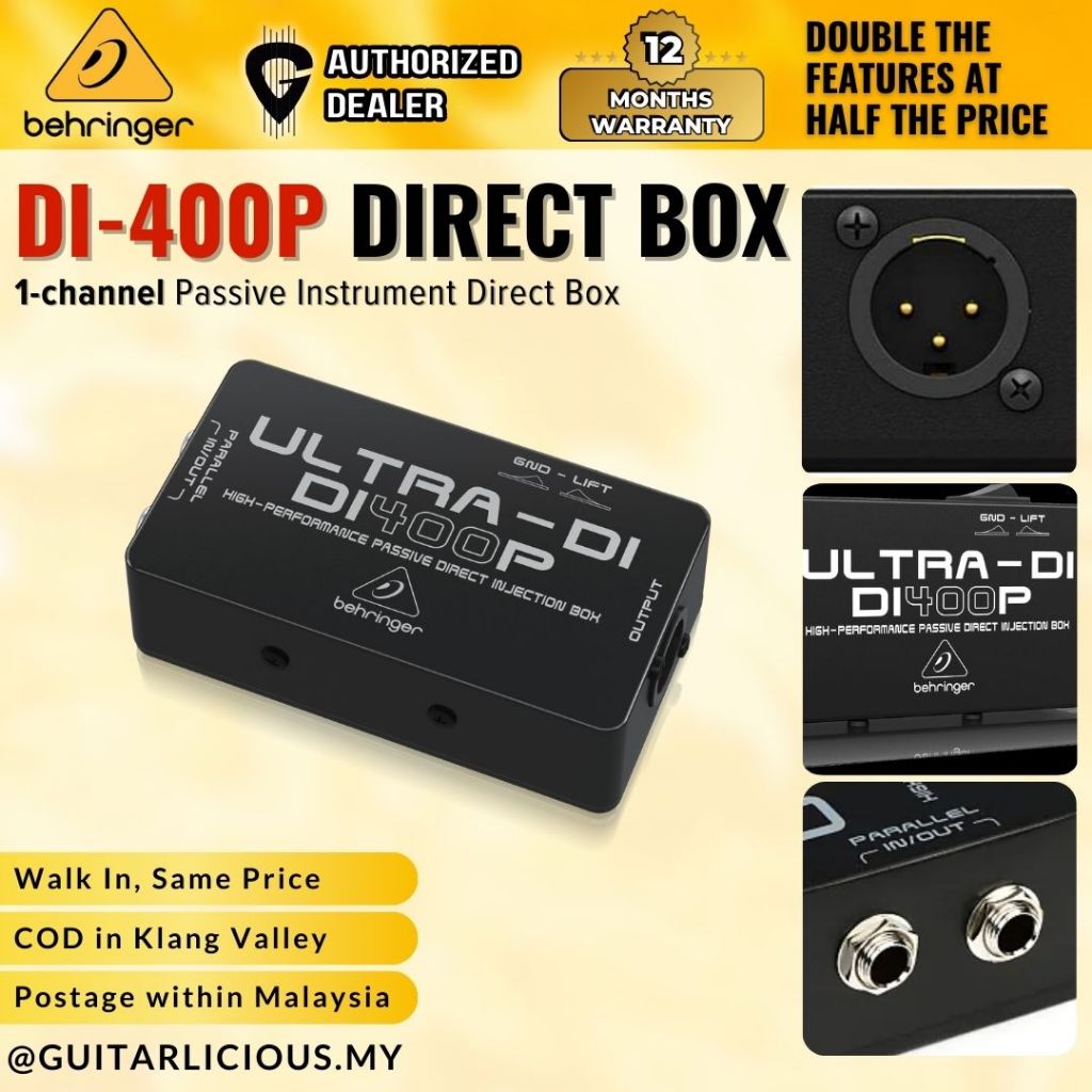 Behringer Ultra-DI DI400P 1 ช่อง Passive Instrument Direct Box ( DI-400P / DI-400 )