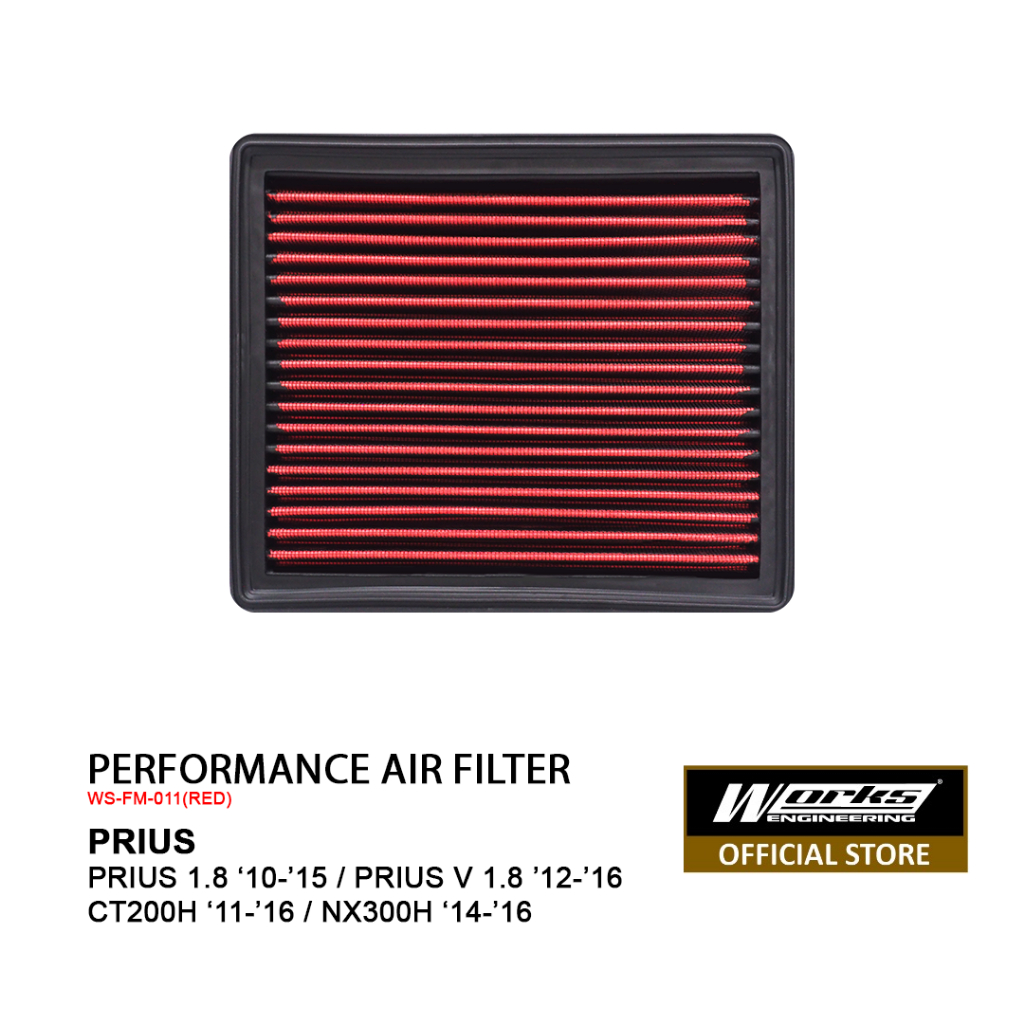 TOYOTA PRIUS 1.8 10-15 / PRIUS V 1.8 12-16 CT200H / NX300H -WORKS AIR FILTER
