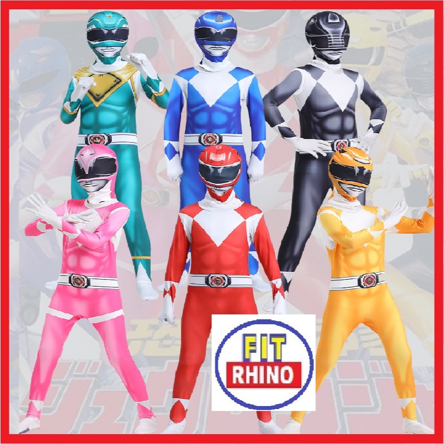 [ FITRHINO ] COSTUME POWER RANGER เด็กผู้ใหญ่ Superhero Power Samurai Sentai เครื่องแต่งกายชุดคอสเพล