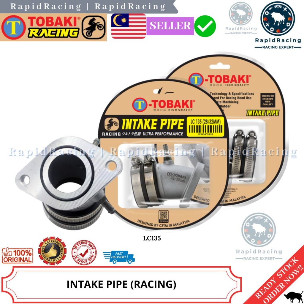 LC135<< TOBAKI RACING INTAKE PIPE 28/30/32/34/36MM CARBURETOR IN INLET MANIFOLD YAMAHA LC 135
