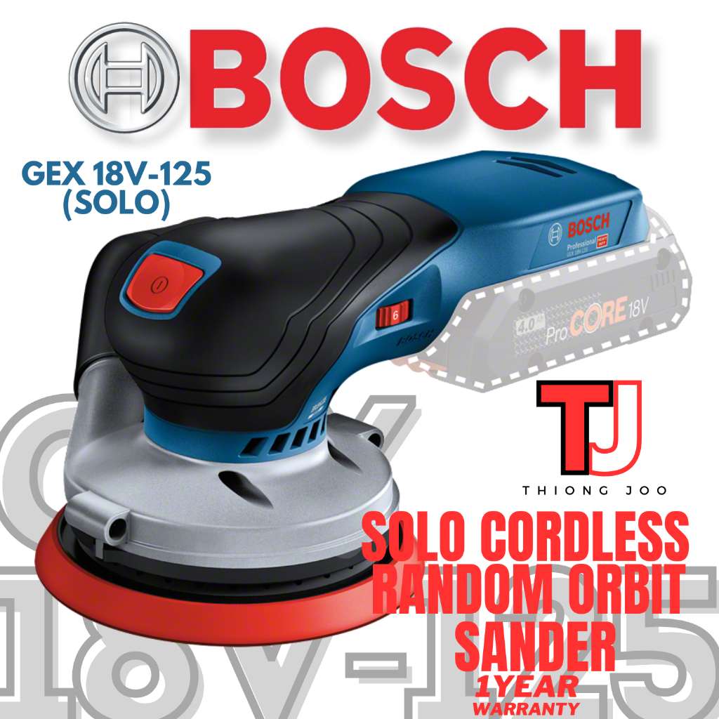 BOSCH GEX 18V-125 SOLO CORDLESS RANDOM ORBIT SANDER