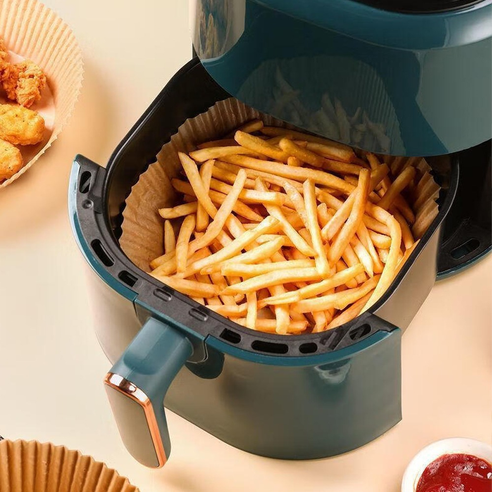 50/100pcsAir Fryer กระดาษกระดาษทิ้งกระดาษเบเกอรี่ Air Fryer Oilproof Parchment กระดาษ Air Fryer Line