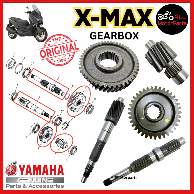XMAX X-MAX 250 ENGINE ENJIN GEAR BOX SET B74 TRANSMISSION KIT GEAR ชุดเกียร์ SHAFT SET KIT
