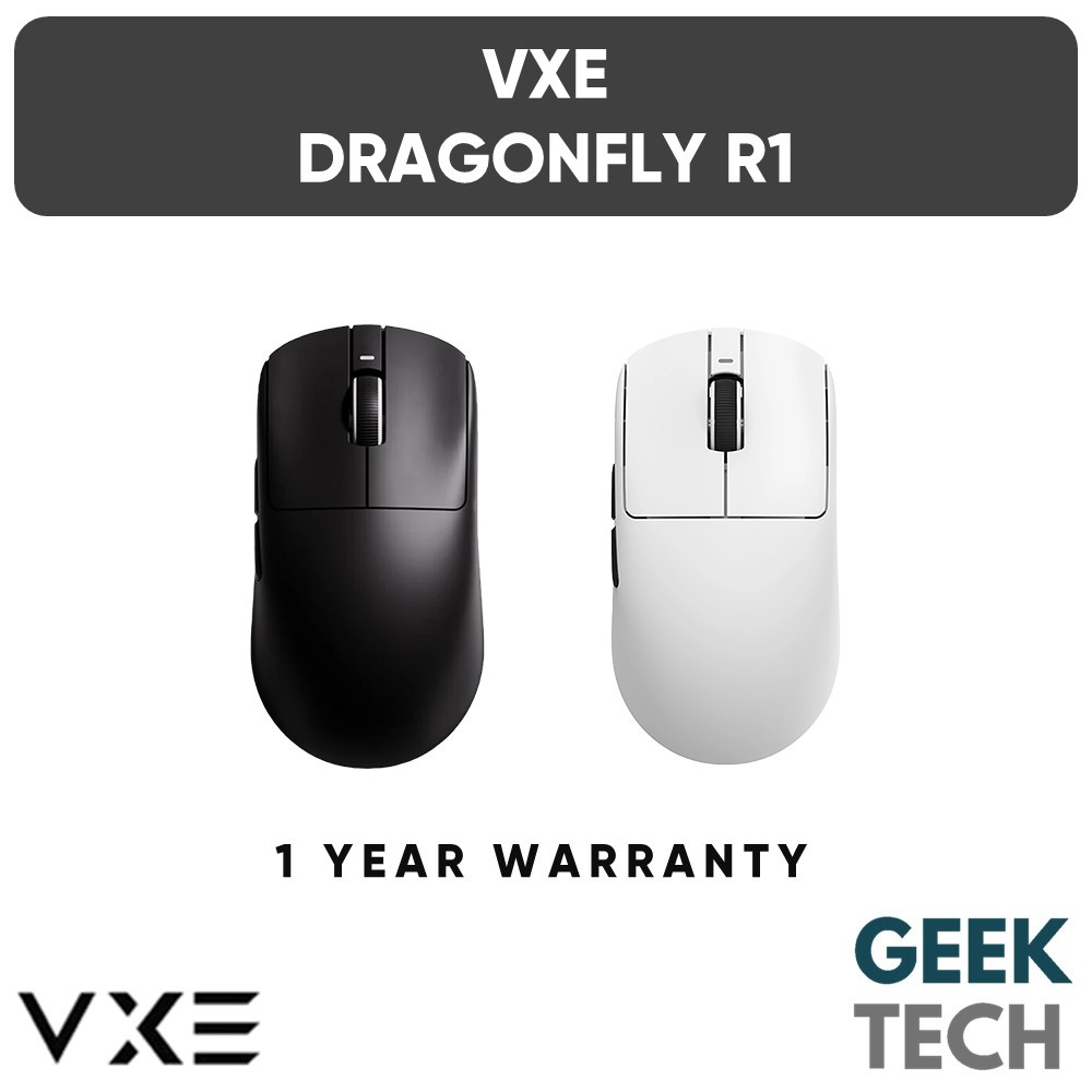 VXE เมาส์เล่นเกมไร้สาย Dragonfly R1 Series พร้อมเซ็นเซอร์ PAW3395 R1 SE, R1 SE Plus, R1, R1 Pro, R1 