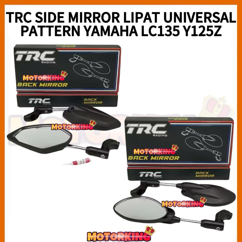 TRC RACING SIDE MIRROR LIPAT UNIVERSAL PATTERN YAMAHA LC135 Y125Z PLUG N PLAY SIP BRACKET SIP GUM