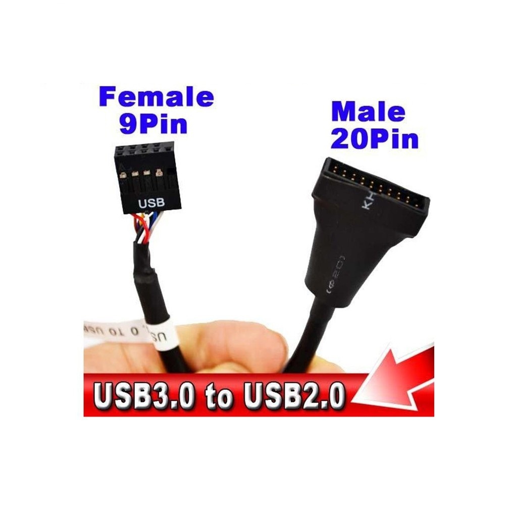 USB 3.0 20PIN TO USB 2.0 9PIN CONVERTER CABLE USB2.0 TO USB3.0 20 PIN 9 PIN รหัส U1