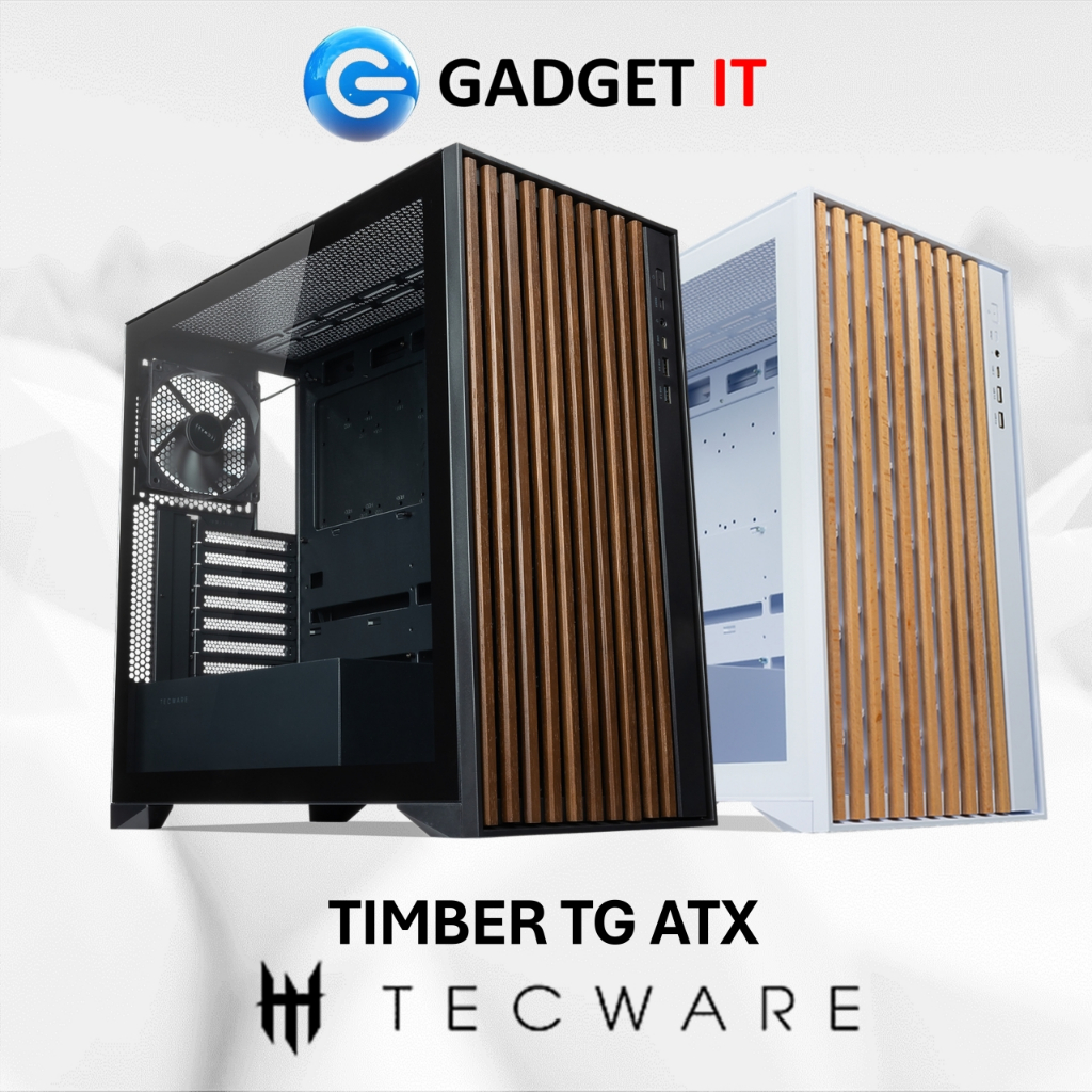 TECWARE TIMBER TG ATX PC CASE - 4 พัดลมรวม REAL WOOD PANELS FRACTAL NORTH INSPIRED DESIGN GADGET IT