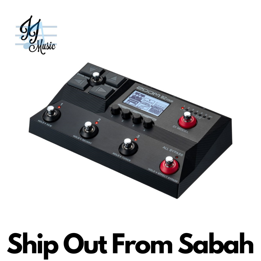 Zoom B2 FOUR Bass Amp และ Effects Emulator (Zoom Bass Effects Pedal / B2FOUR / B2-FOUR)