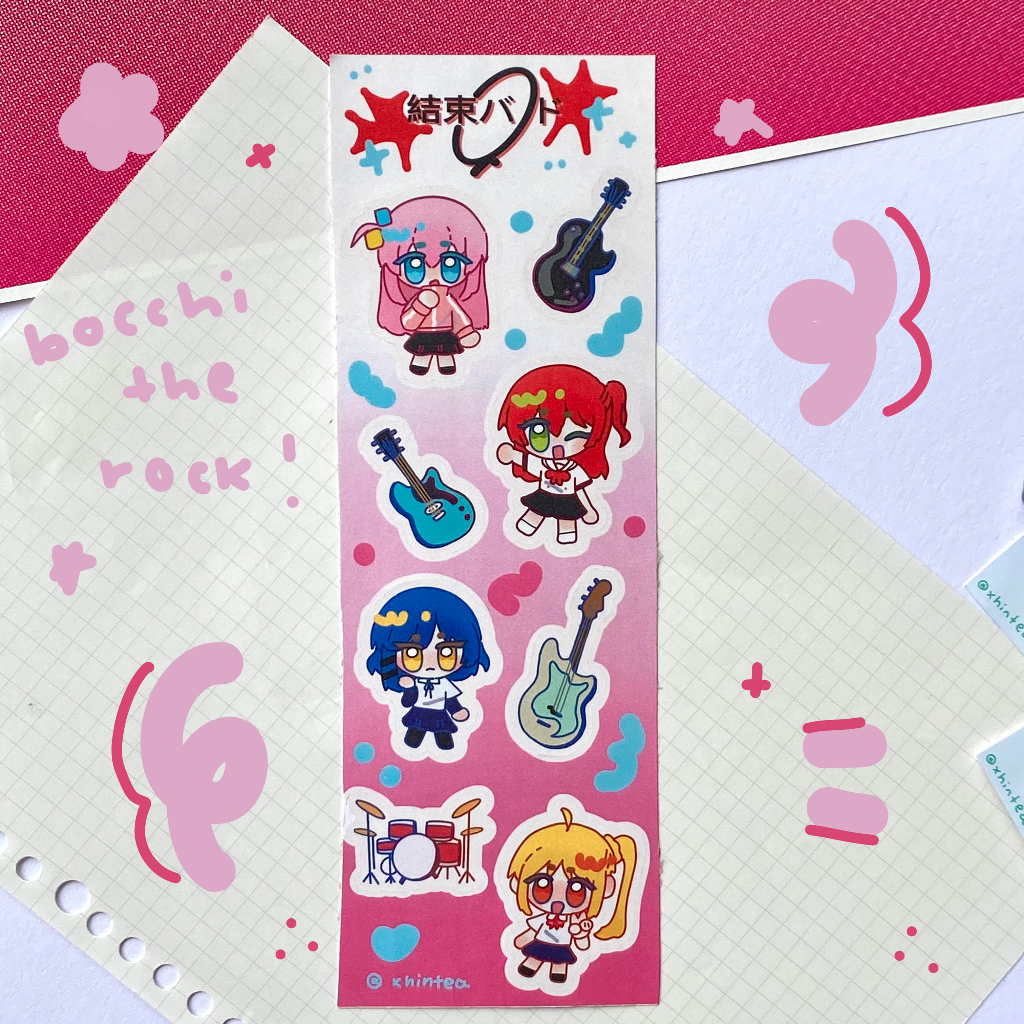 Bocchi the rock bocchi kitan ryo nijika แผ่นสติ๊กเกอร์