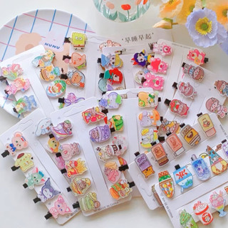 SANRIO กิ๊บติดผมอะคริลิค แบบนิ่ม ลายการ์ตูนหมีน่ารัก สไตล์เกาหลี 10 ชิ้น 10 ชิ้น