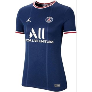 เสื้อกีฬาแขนสั้น ลายทีม PSG Jeersey Home สําหรับผู้หญิง 2021 22