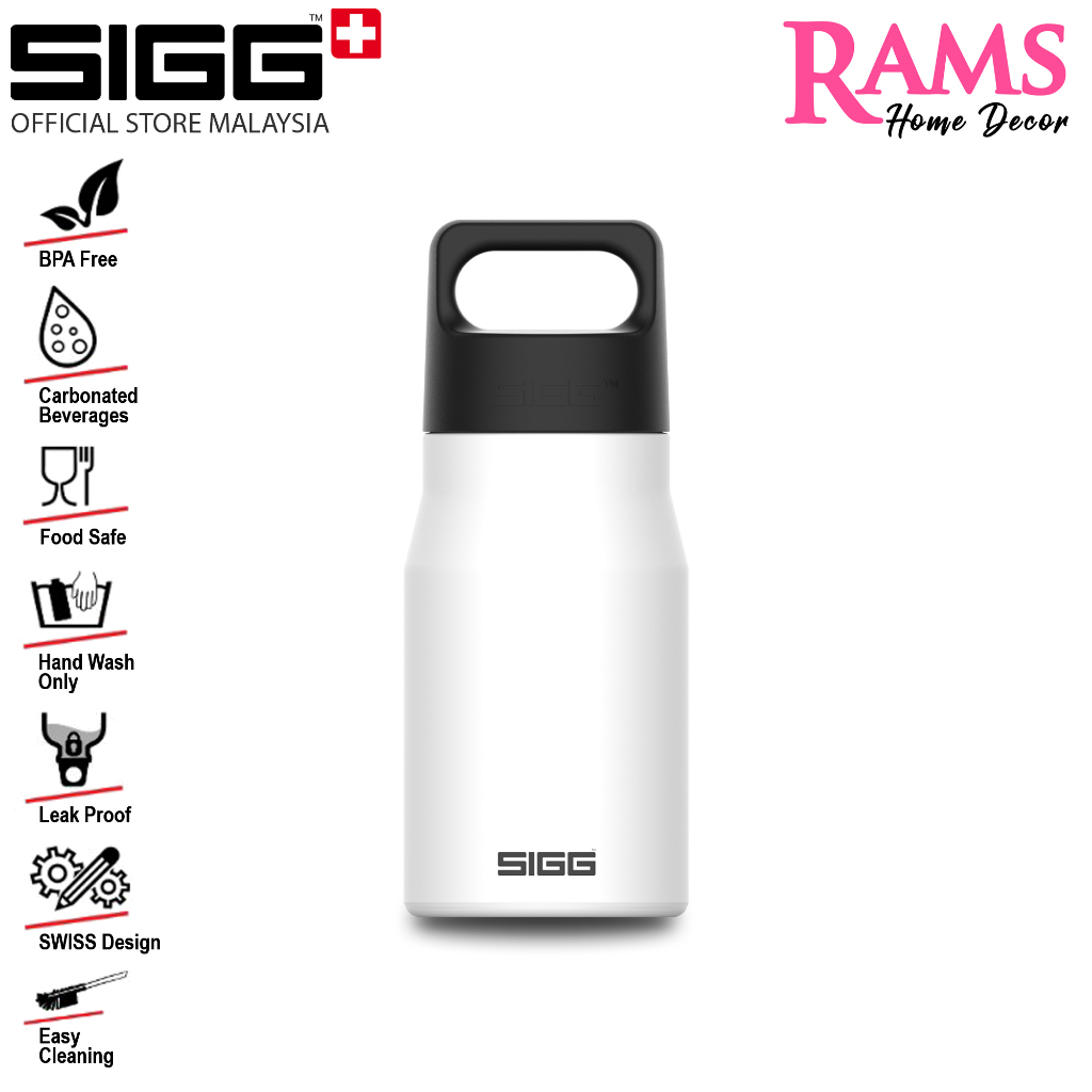 SIGG 450ml Stainless Steel Explorer Double Wall Bottle / Wide Mouth /Swiss Made - สีขาว / ดํา / แปรง