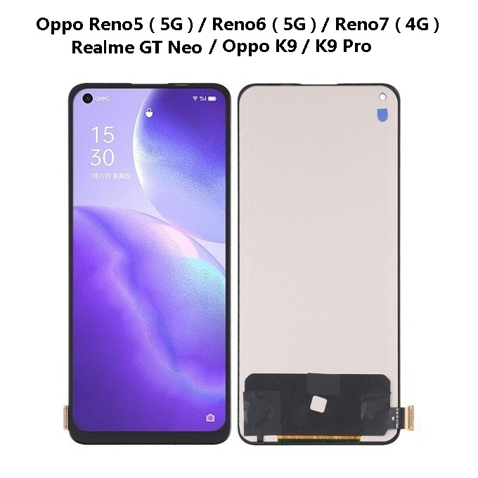 หน้าจอสัมผัสดิจิทัล LCD สําหรับ Oppo Reno5 ( 5G ) Reno6 ( 5G ) Reno7 ( 4G ) Realme GT Neo Reno 5 6 7 K9 Pro