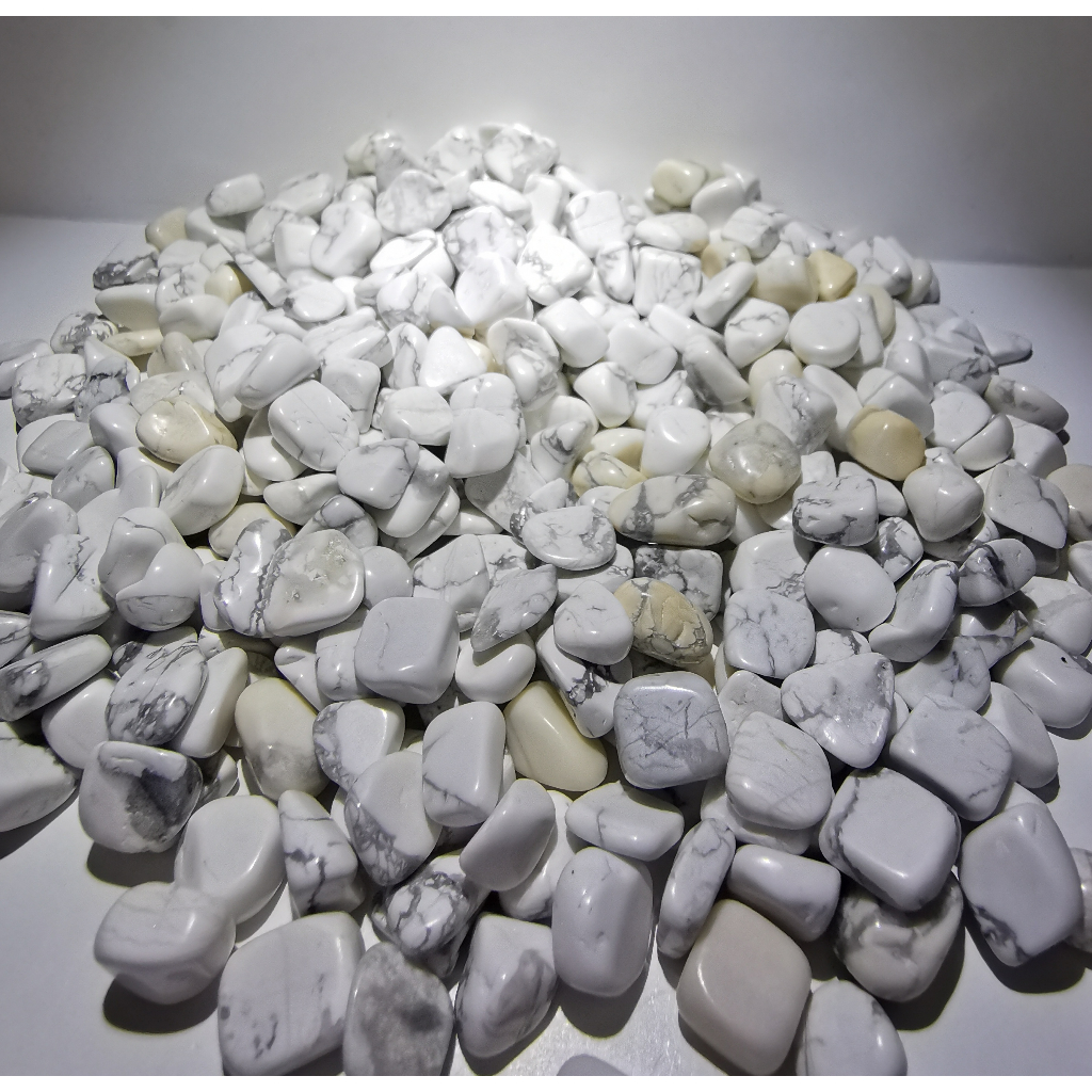 Kristal Semulajadi Howlite Batu Kelikir 100g / คริสตัลธรรมชาติ Howlite กรวด 100g 天然白松石
