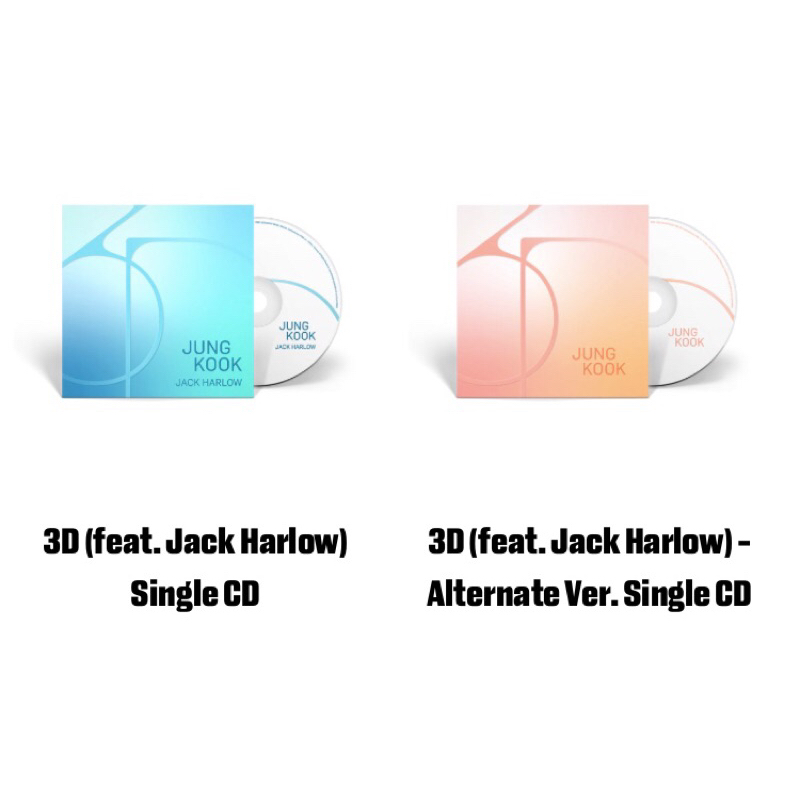 BTS Jung Kook - 3D (FET Jack Harlow) ซีดีเดียวรุ่น / Alternate