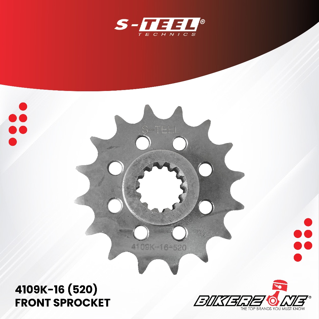 S-TEEL 4109K-16 (520) Front Sprocket for HONDA MOTORCYCLE by Bikerzone Official Store