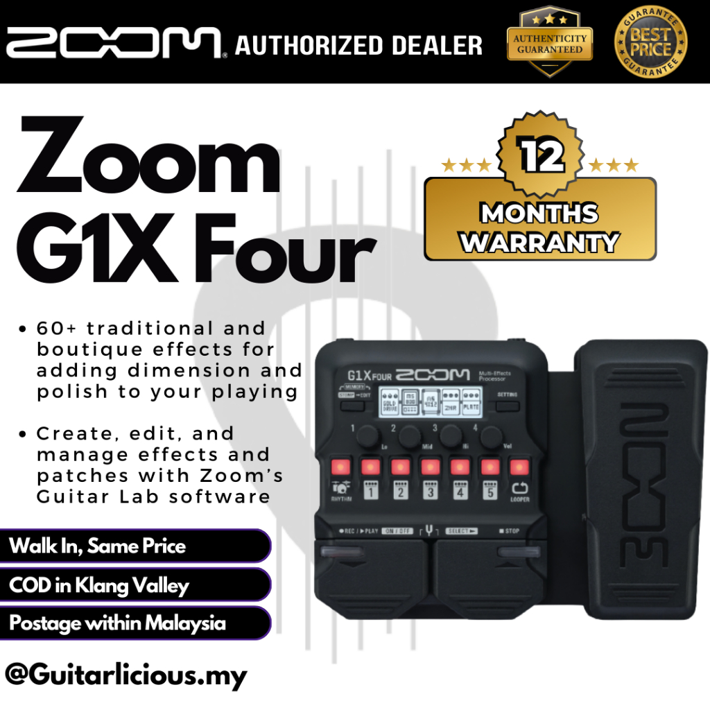 ZOOM G1X Four Multi-Effects Guitar Pedal Processor พร้อม Expression Pedal ( G1X4 )