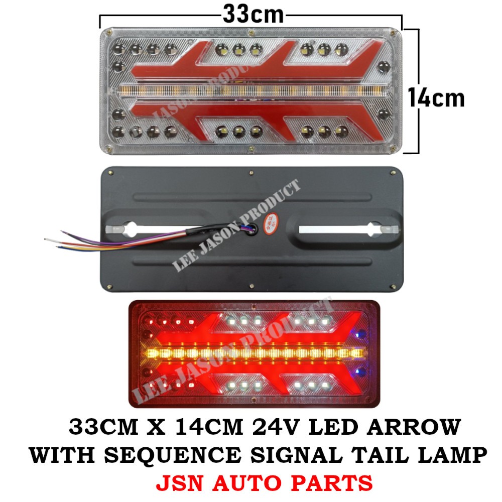 J101S13 ราคาสําหรับ 1PAIR 2PCS 33 ซม.X 14 ซม.24V ARROW SMD LED SEQ TAIL LAMPU BELAKANG