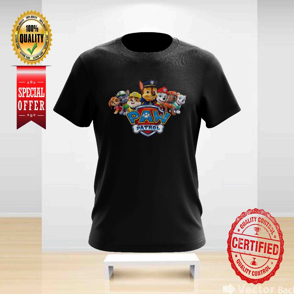 PAW PATROL TEAM DESIGN 4 เสื้อยืดผ้าฝ้ายสําหรับเด็กและผู้ใหญ่