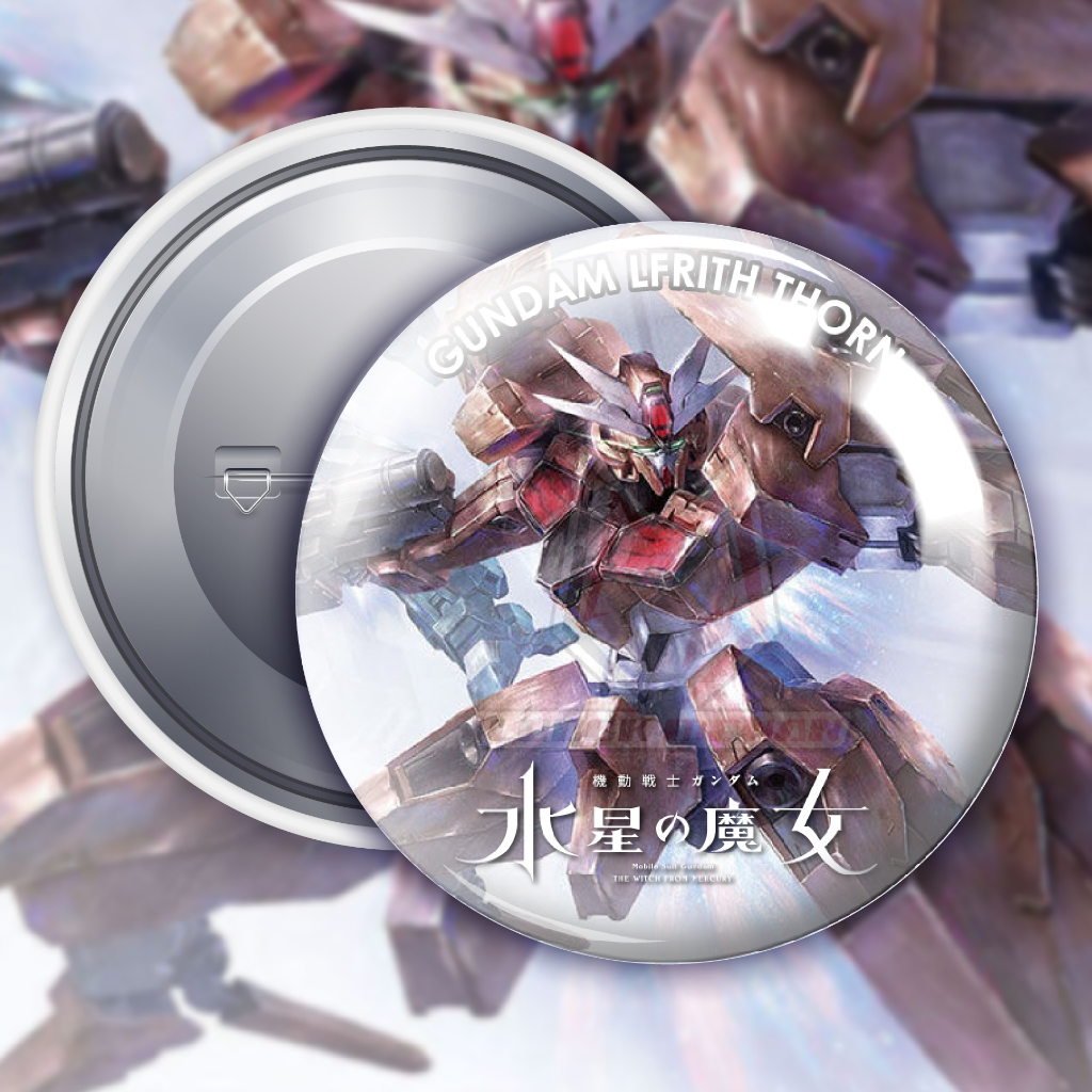 ป้ายปุ่ม 58 มม. Safe Pin Mobile Suit Gundam Witch จาก Mercury Gundam Lfrith Thorn