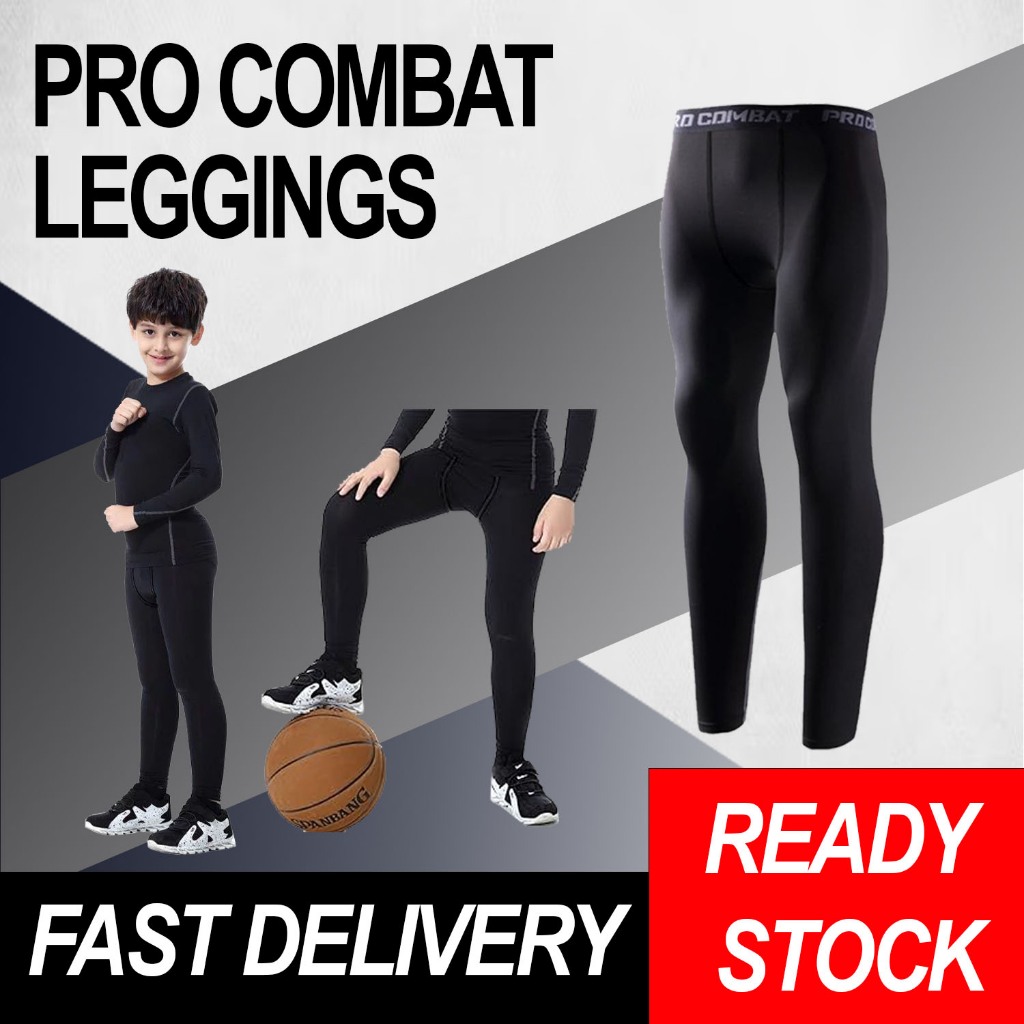 Pro Combat Leggings กางเกงรัดกล้ามเนื้อสําหรับเด็ก, กางเกงรัดรูปสําหรับวิ่งกรีฑาและเลกกิ้งกีฬา